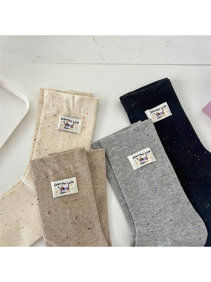 Rufia - Dachshund Detail Speckled Crew Socks