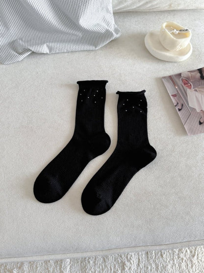 Rufia - Subtle Dot Ribbed Crew Socks product image 3