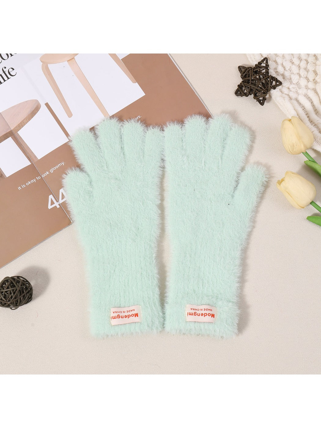 Gloving - Solid Color Plush Fuzzy Touchscreen Gloves