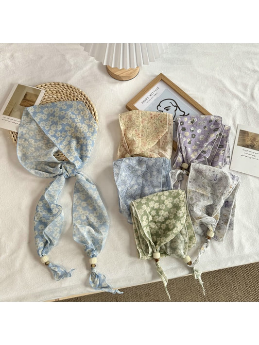 Scarvii - Pastoral Floral Print Elegant Scarf