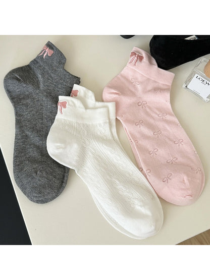 Rufia - Bow Pattern Lightweight Ankle Socks