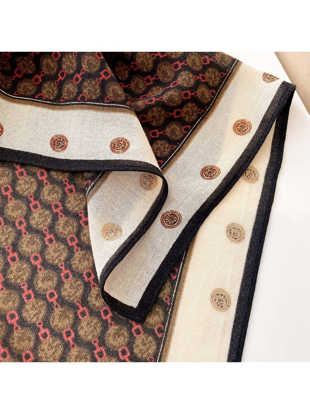Scarvii - Elegant Neat Print Square Scarf