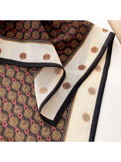 Scarvii - Elegant Neat Print Square Scarf