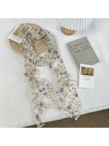 Scarvii - Vintage Pastel Floral Pattern Scarf