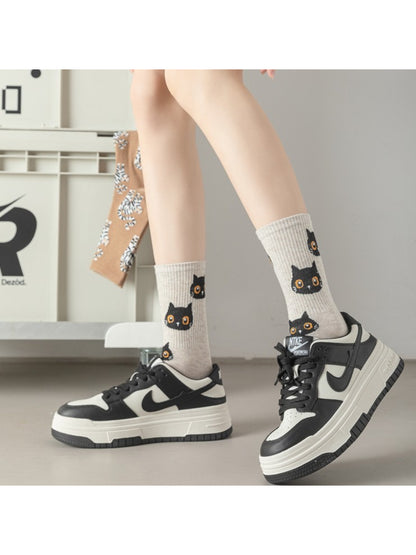 Rufia - Cute Cat Faces Crew Socks