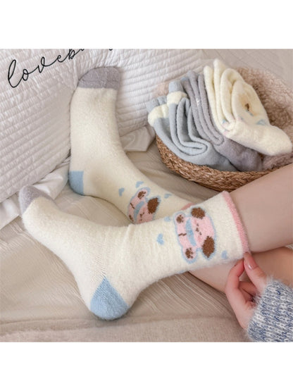 Rufia - Soft Animal Print Fuzzy Socks