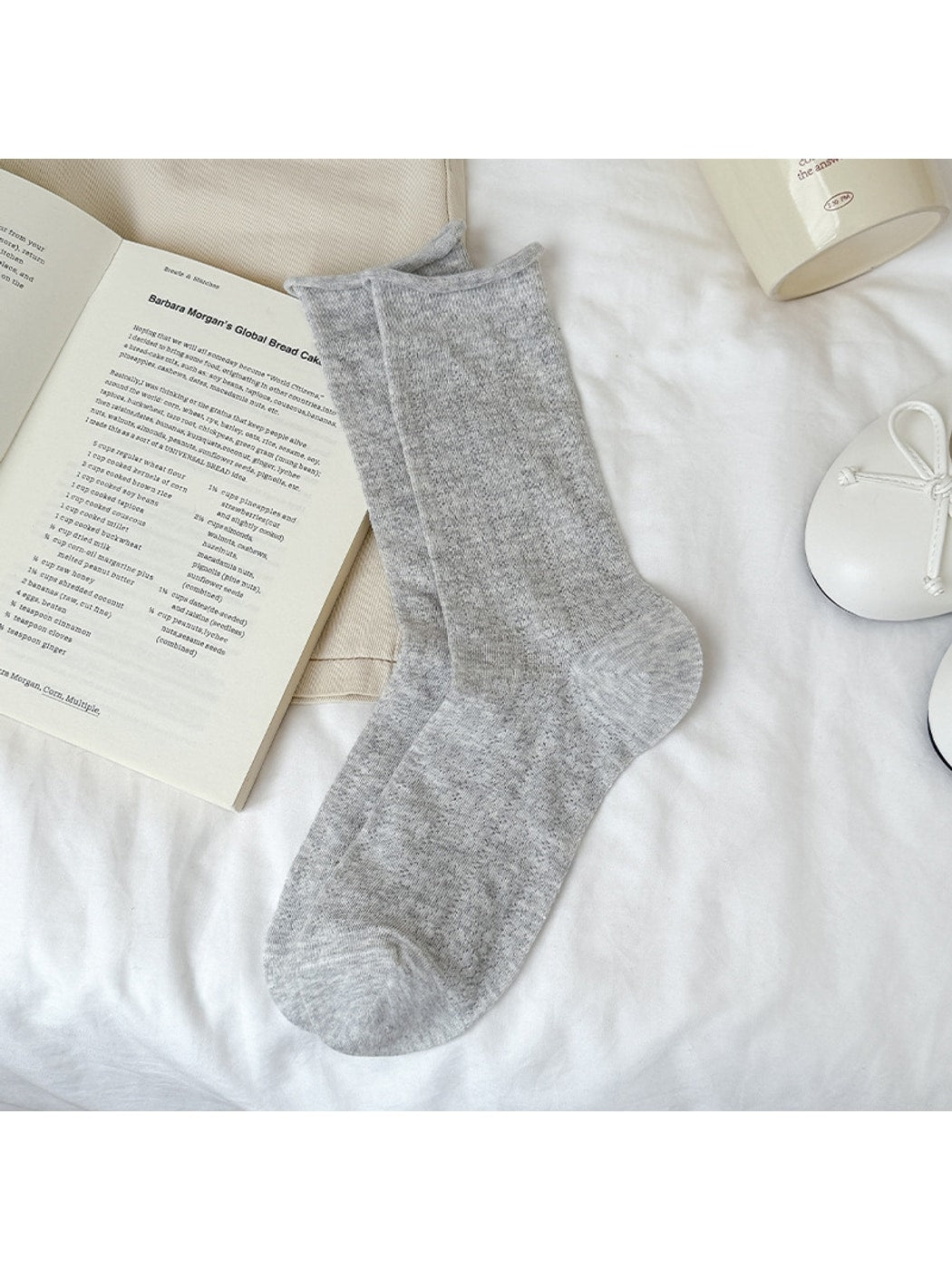 Rufia - Women's Minimal Mesh Knit Crew Socks