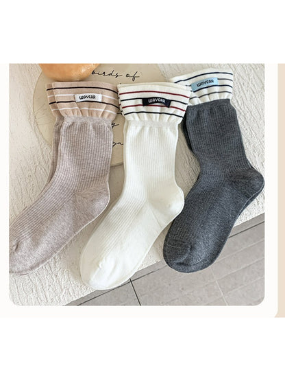 Rufia - Striped Cuff Crew Socks