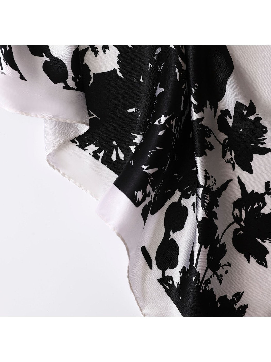 Scarvii - Elegant Black and White Print Square Scarf