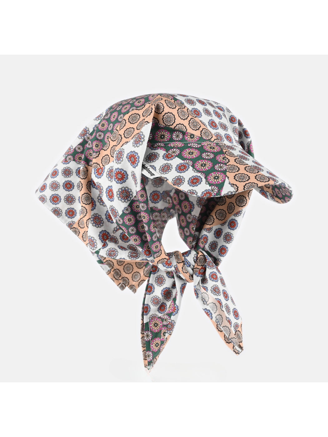Haila floral tie back vintage visor cap displayed on a white background
