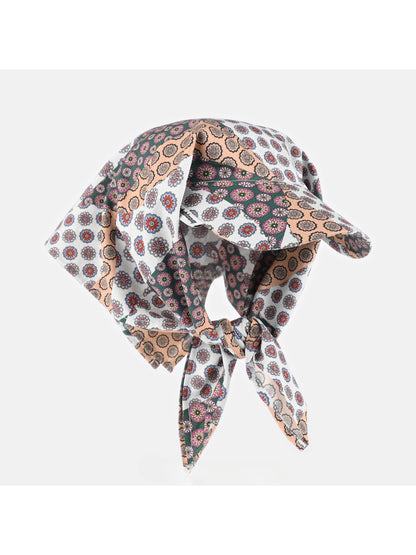 Haila floral tie back vintage visor cap displayed on a white background
