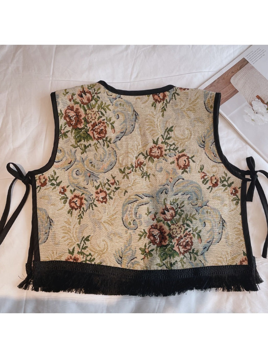 Crosa Bohemian Vest for Free-Spirited Style showing woven texture