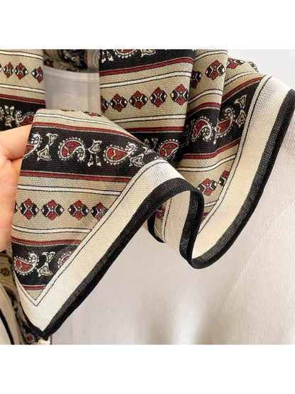 Scarvii - Retro Diagonally Arranged Paisley Square Scarf
