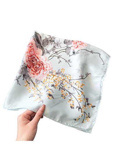 Scarvii Elegant Floral Square Scarf
