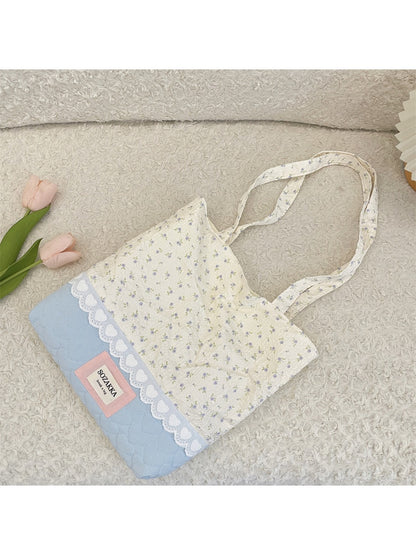 Cosbai - Floral Print Tote Shoulder Bag