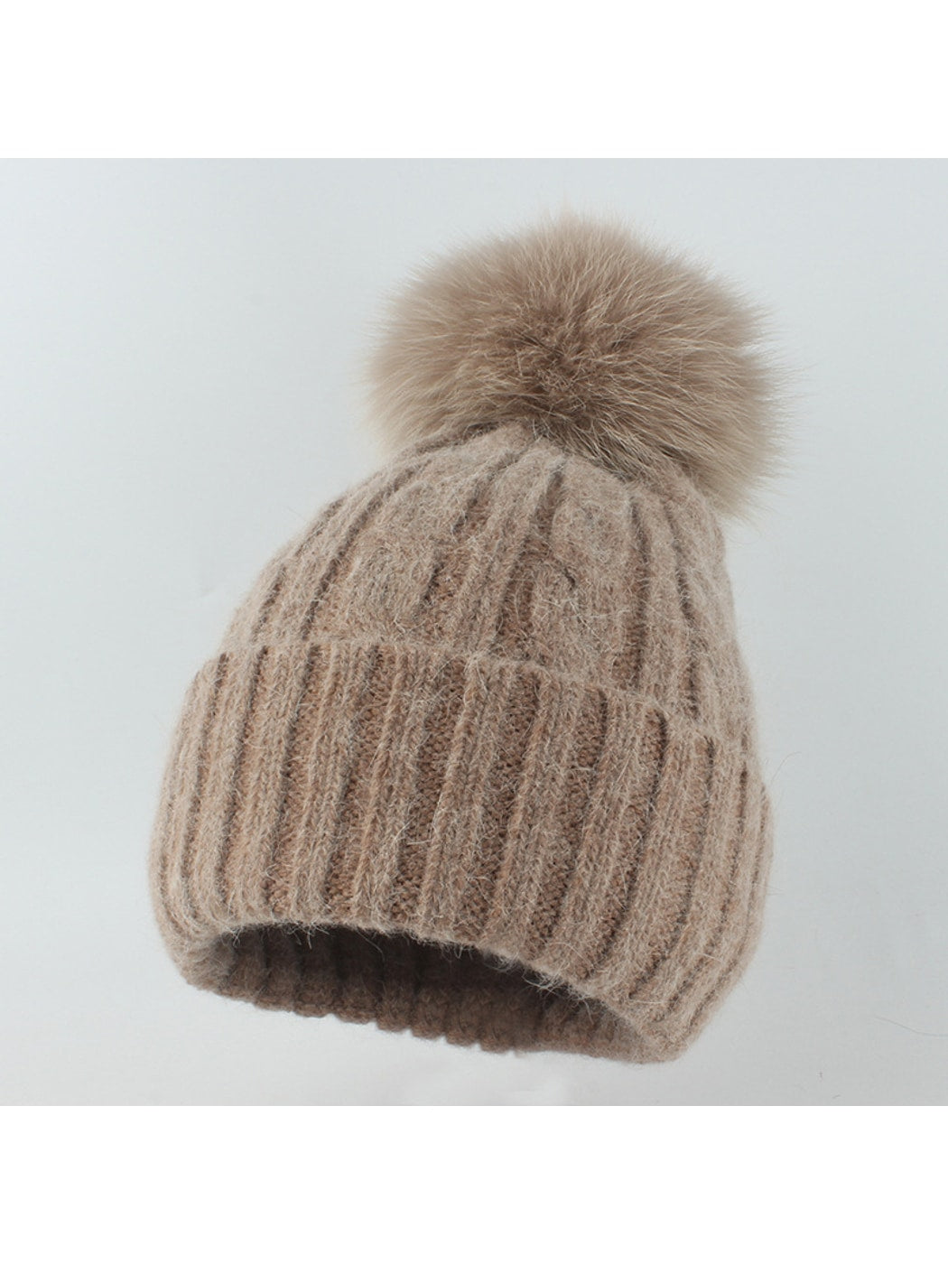 Haila - Ribbed Pom Pom Winter Knit Beanie