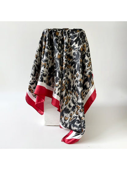 Scarvii - Abstract Leopard Border Square Scarf