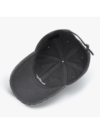 Haila - Round Crown Embroidered Detail Foldable Baseball