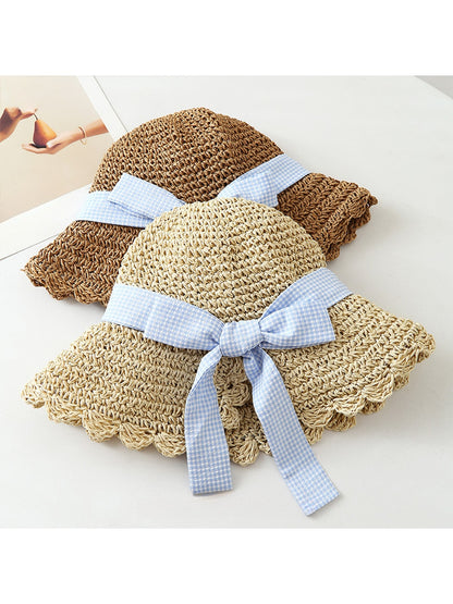Haila - Bow Trim Round Crown Summer Sun Hat