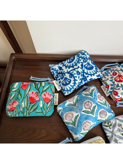 Cosbai - Printed Rectangular Zipper Coin Purse
