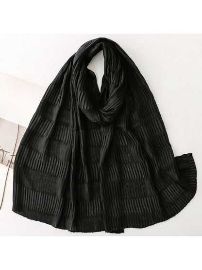 Scarvii - Textured Pleated Finish Long Scarf