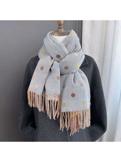 Scarvii - Reversible Soft Check Polka Scarf