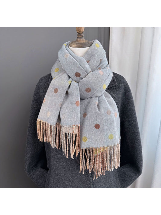 Scarvii - Reversible Soft Check Polka Scarf