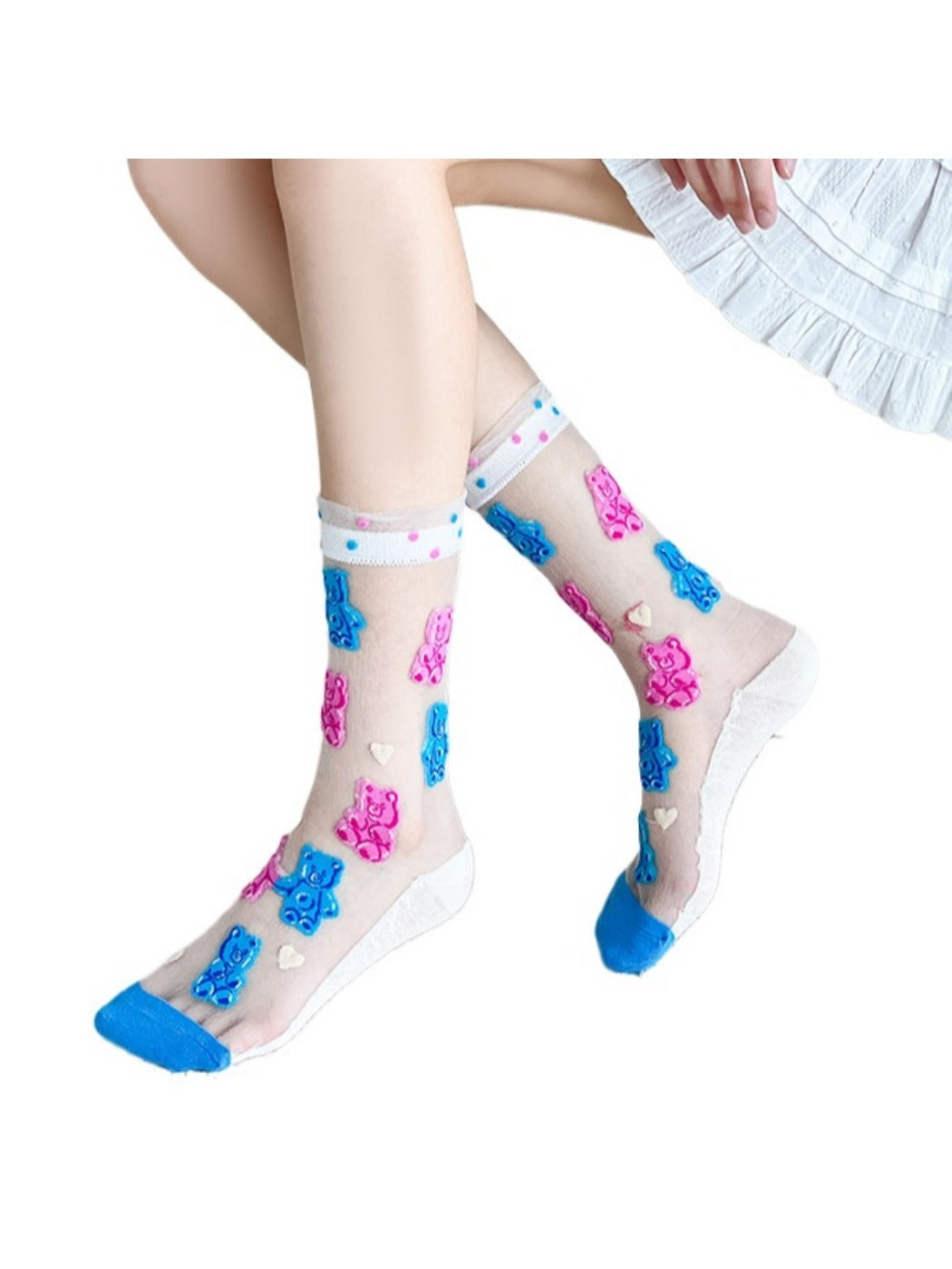 Rufia - Retro Cute Thin Mid-Calf Socks - Sweet & Breezy