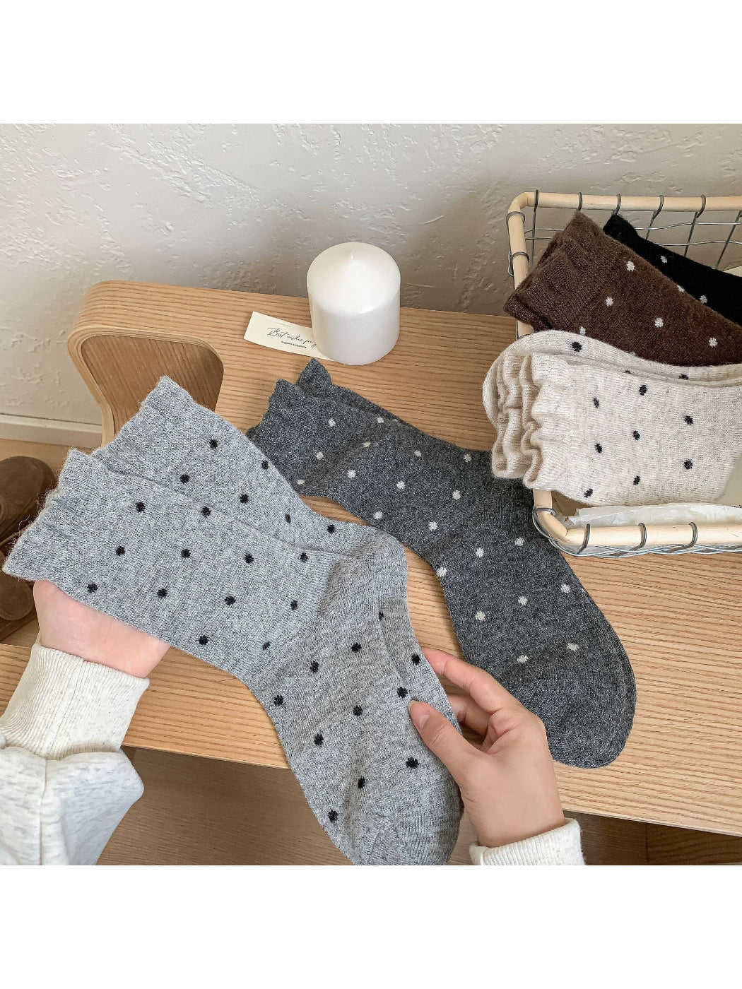 Rufia - Mini Dot Soft Knit Crew Socks