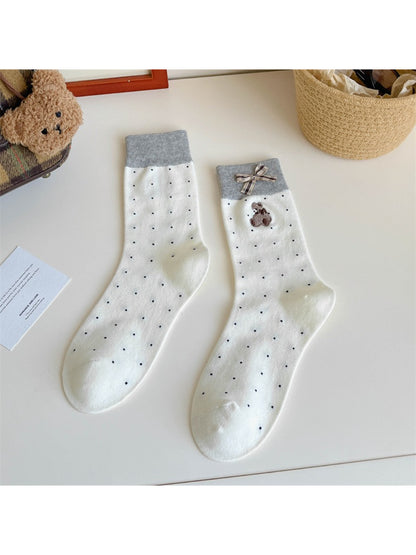 Rufia - Bear Dot Bow Detail Crew Socks product image 4