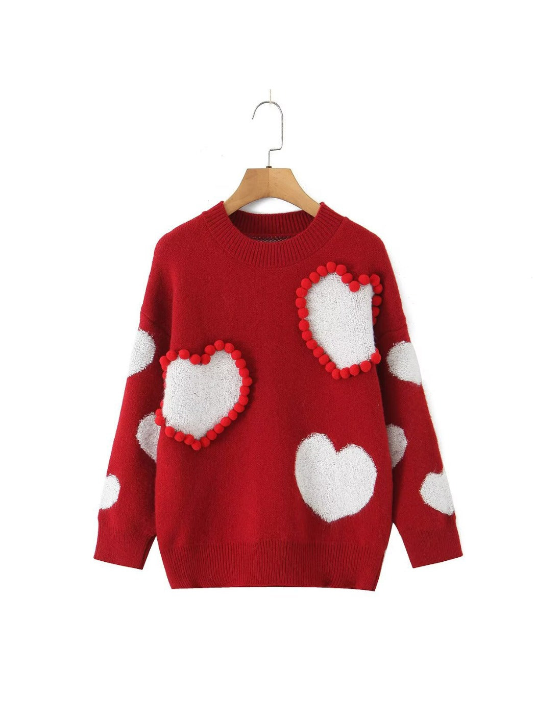 Crosa Women S Fall 3D Heart Knit Sweater showing heart motif and knit texture
