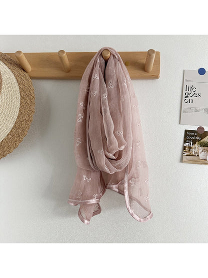Scarvii - Elegant Bowknot Print Shawl