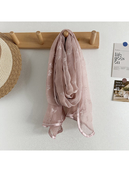 Scarvii - Elegant Bowknot Print Shawl