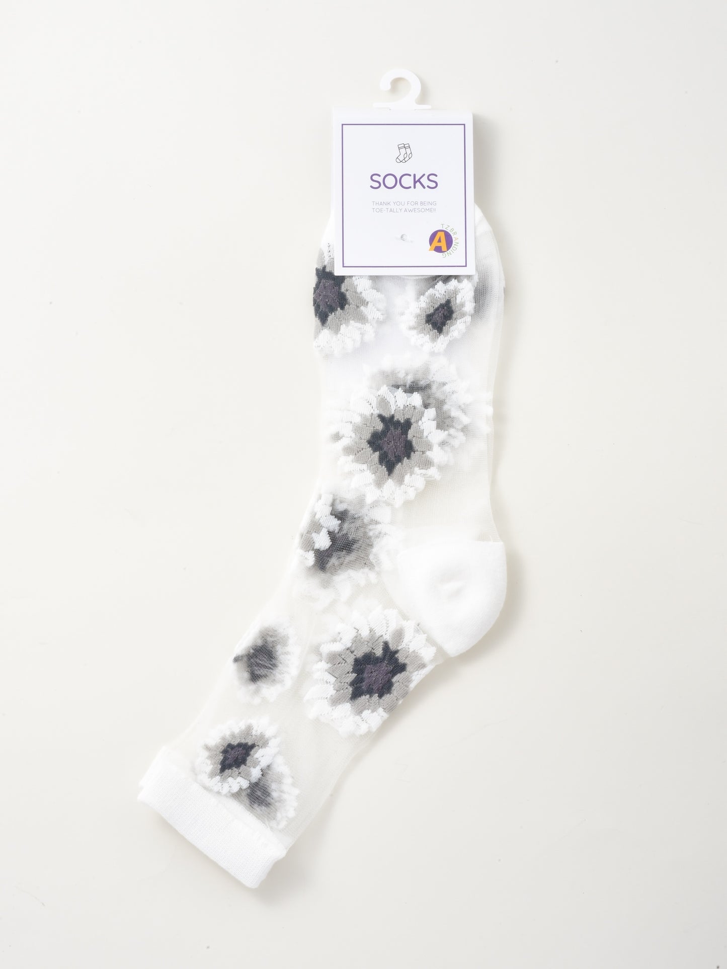 Rufia - Floral Sheer Crew Socks