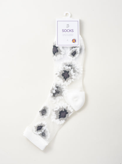 Rufia - Floral Sheer Crew Socks