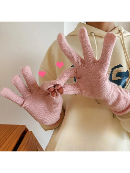 Gloving - Outlined Ball Detail Cuff Touchscreen Gloves