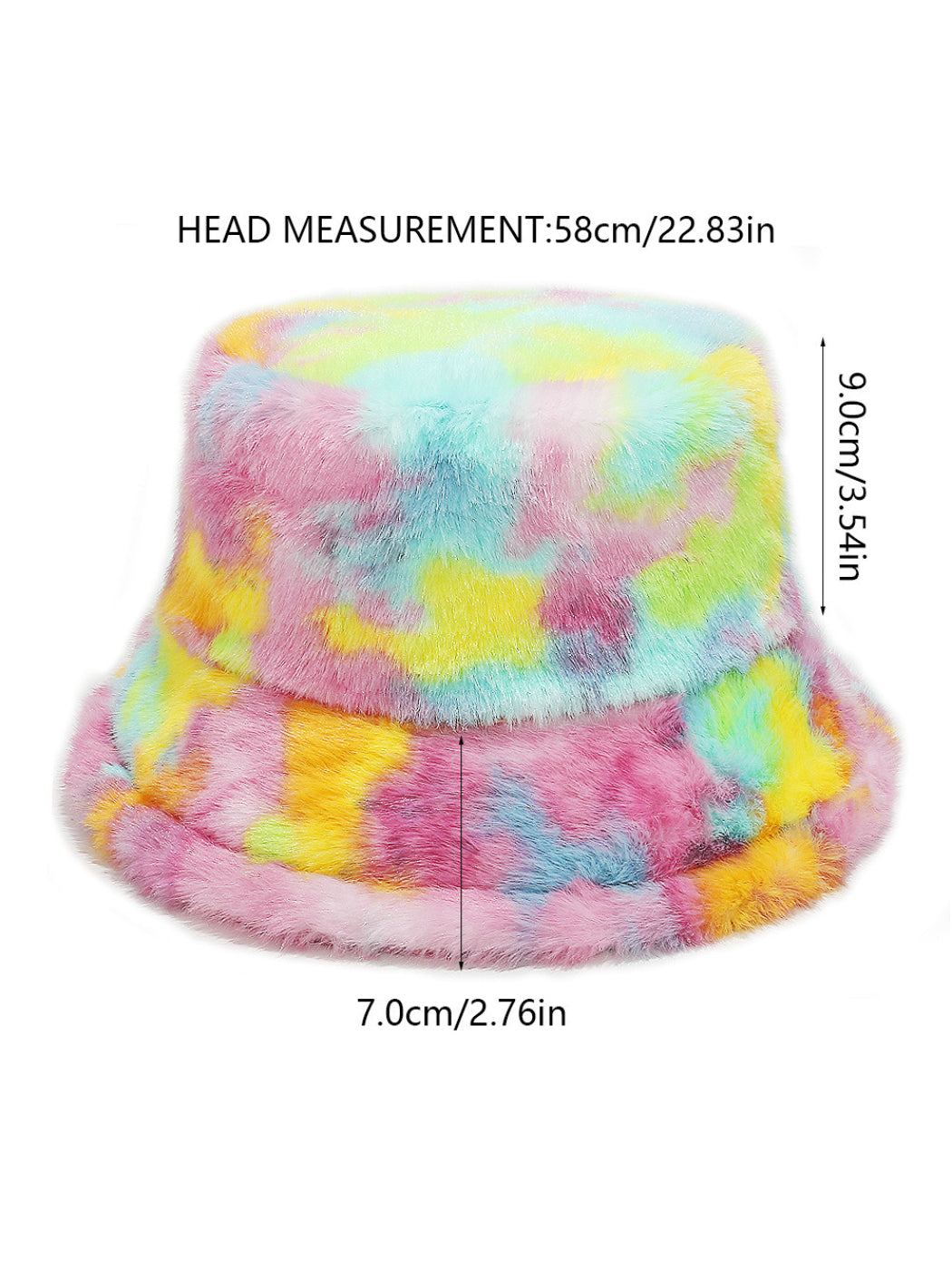 Haila Colorful Tie Dye Fuzzy Bucket Hat