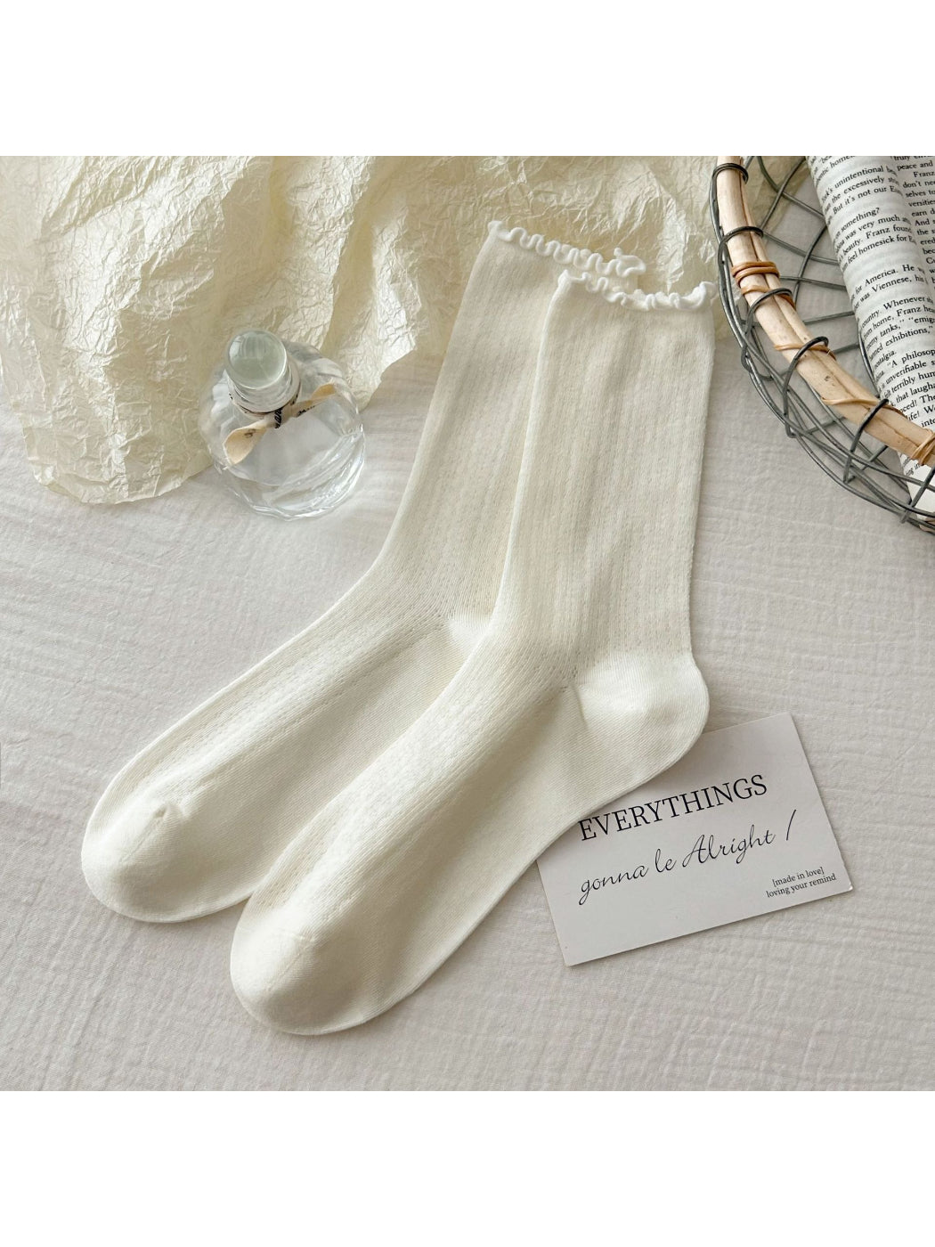 Rufia - Lettuce Edge Ribbed Crew Socks product image 4