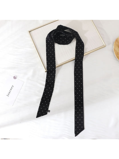 Scarvii - Polka Dot Print Narrow Scarf