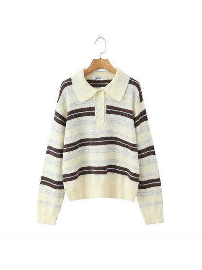 Crosa - Women S Fall Striped Knit Set Sweater