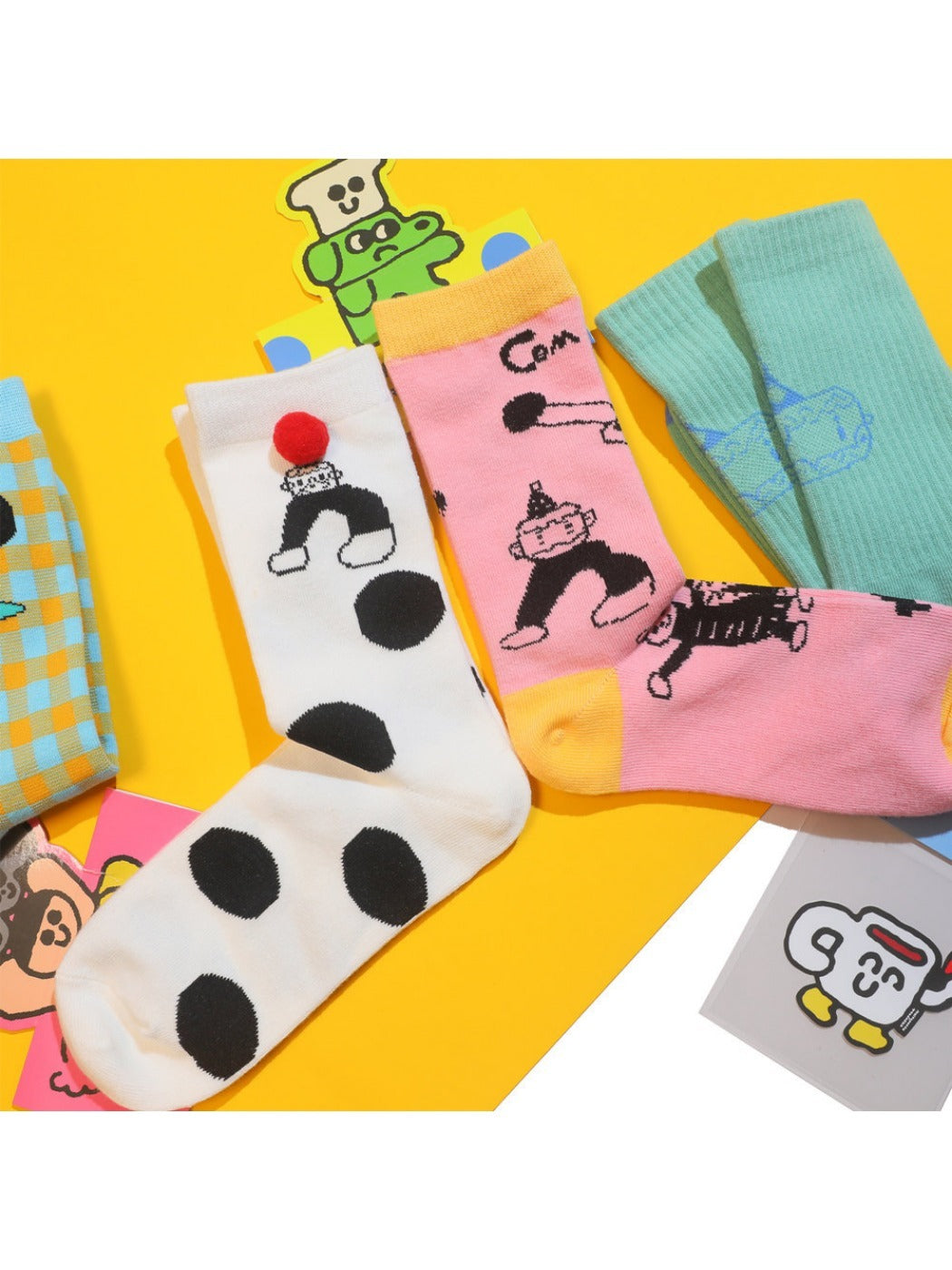 Rufia - Playful Cartoon Character Sports Ankle Socks
