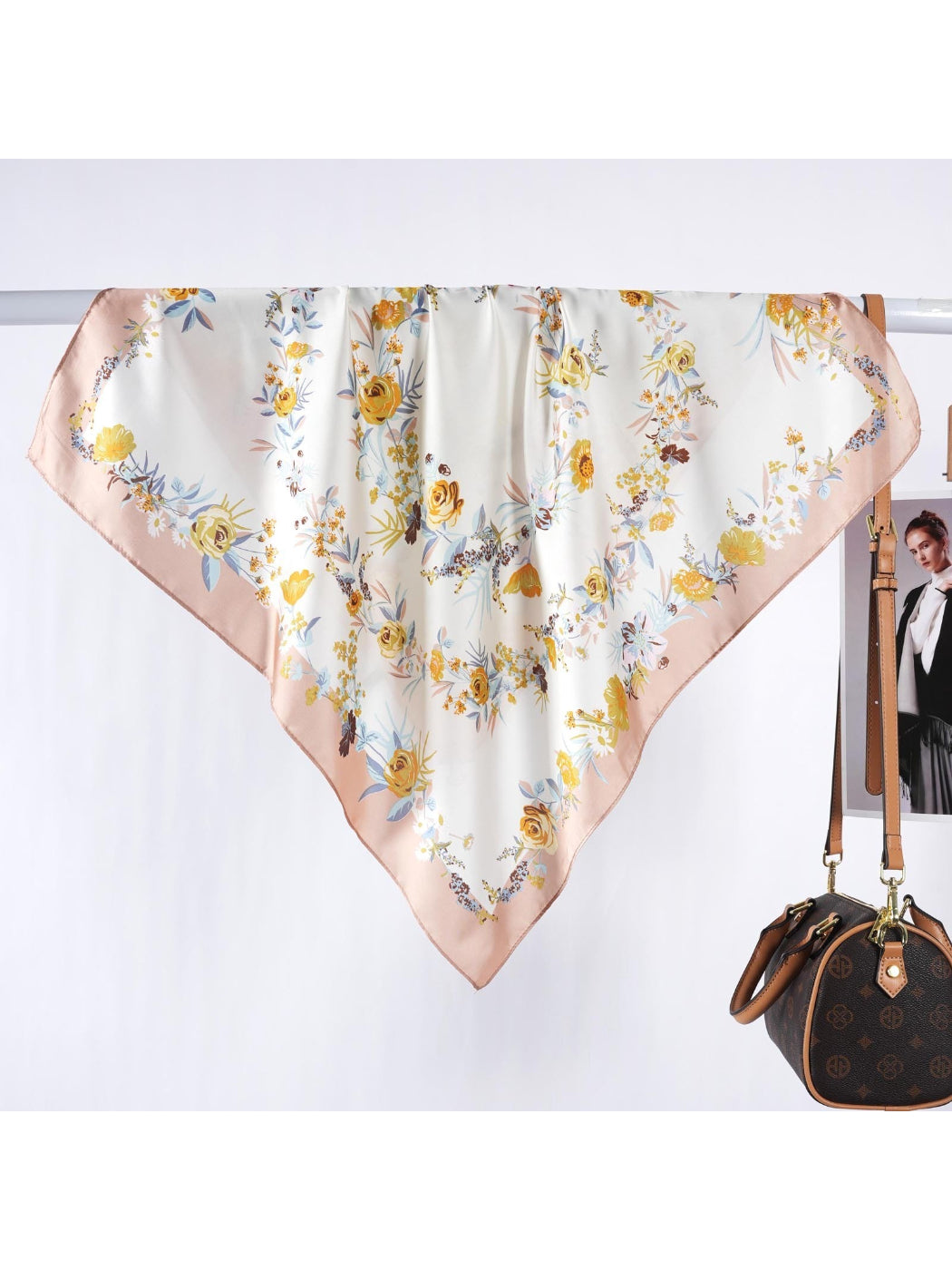 Scarvii - Pastel Garden Floral Square Scarf