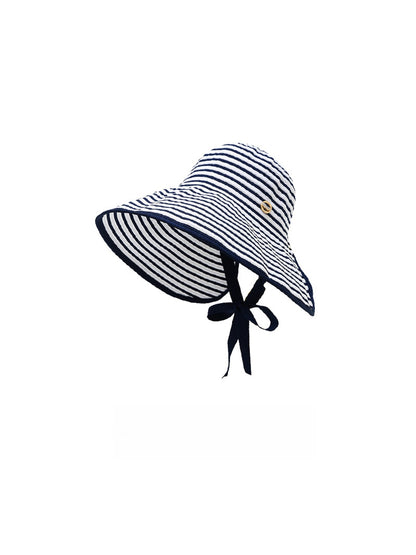 Haila - Wide Brim Striped Bucket Hat