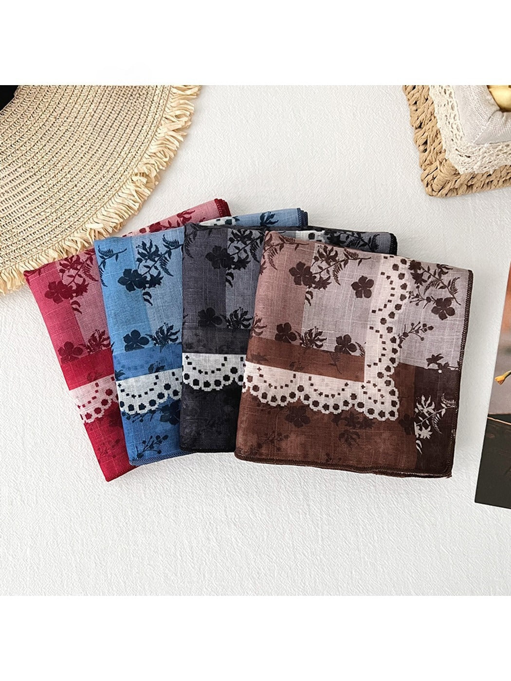Scarvii - Patterned Patchwork Style Square Scarf