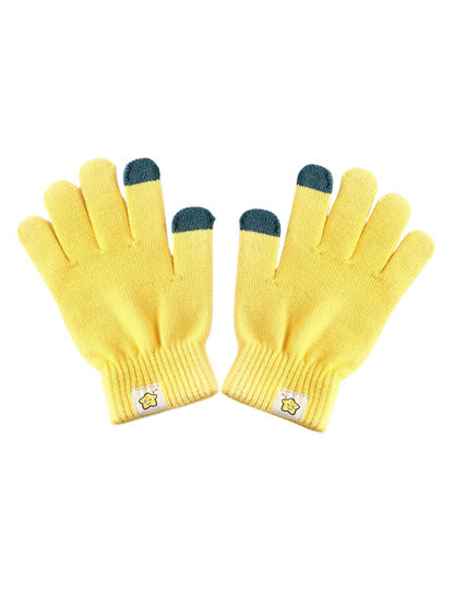 Gloving - Contrast Color Ribbed Cuff Touchscreen Gloves