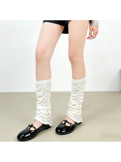 Cozyra - Solid Color Ruched Leg Warmers