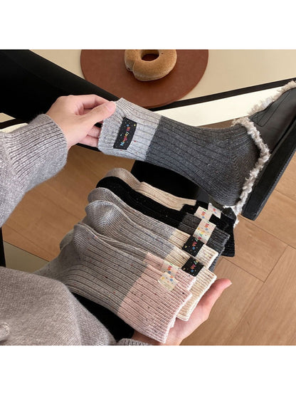 Rufia - Speckled Colorblock Crew Socks