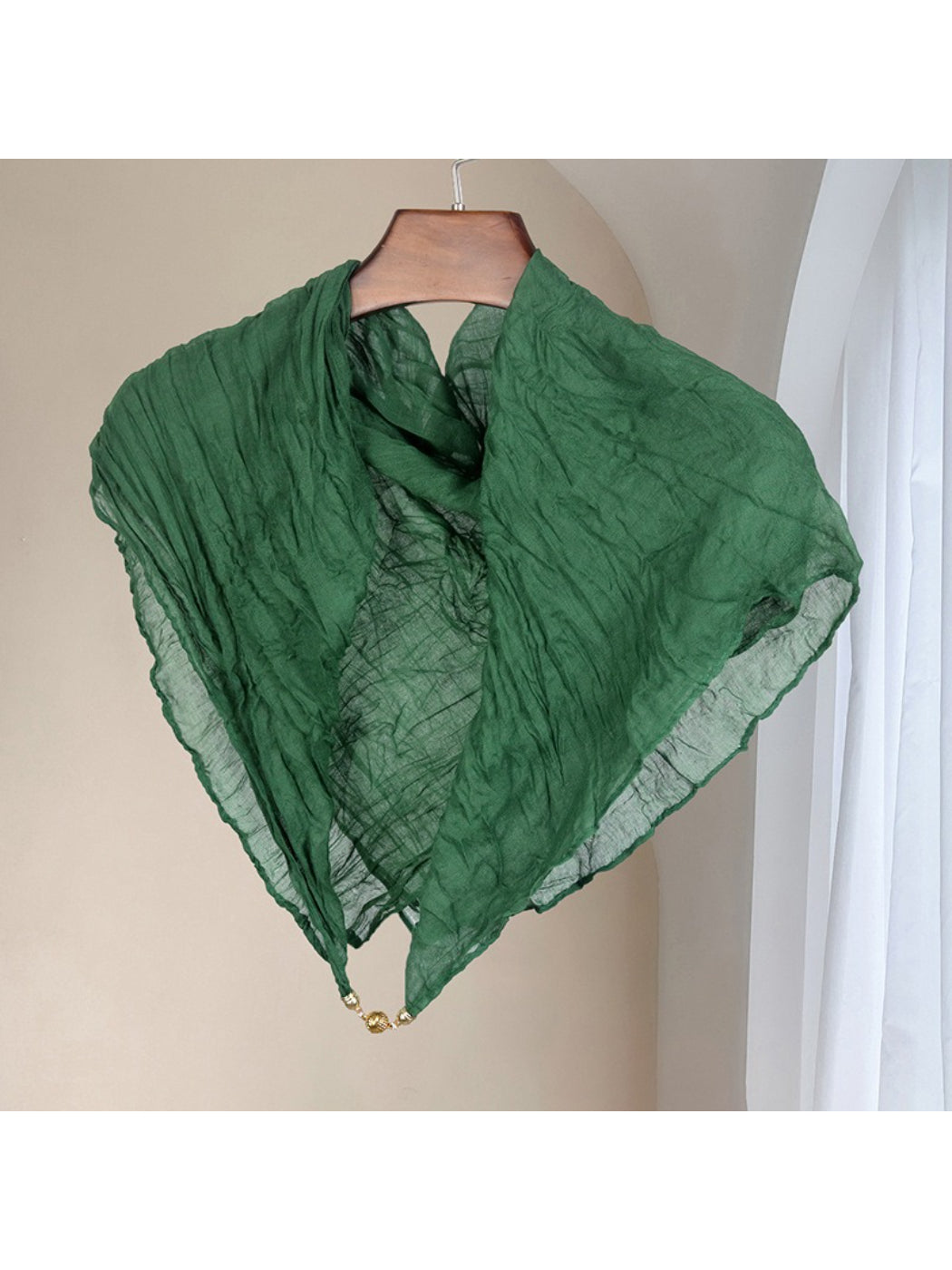 Scarvii - Sheer Crinkle Square Scarf