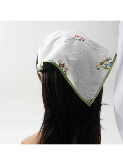 Scarvii - Floral Embroidered Elastic Bandana Headband