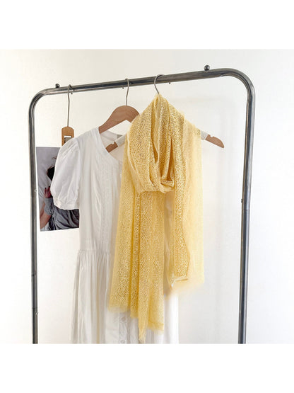 Scarvii - Mesh Fringe Long Scarf
